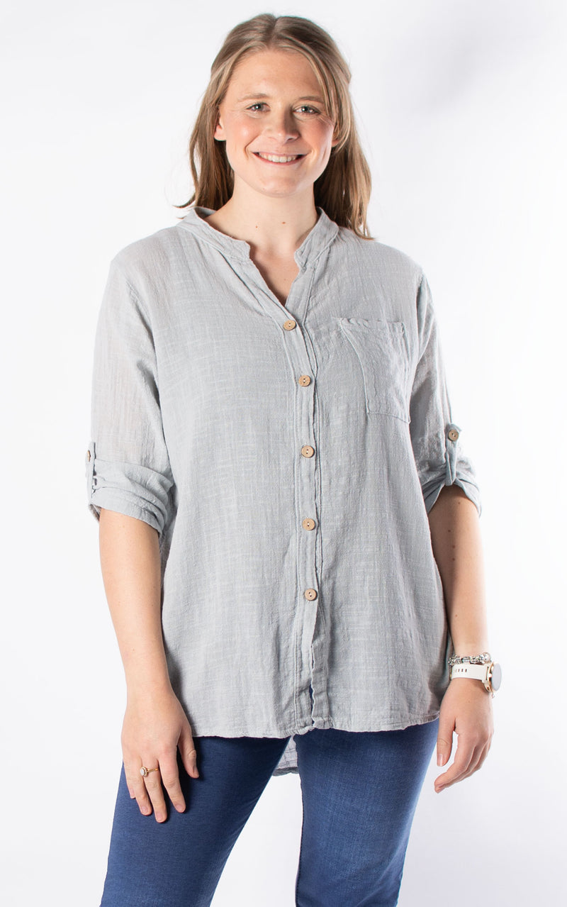 Debra Cotton Shirt | Grey