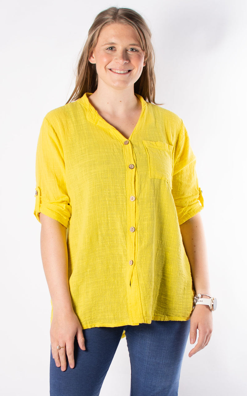 Debra Cotton Shirt | Yellow