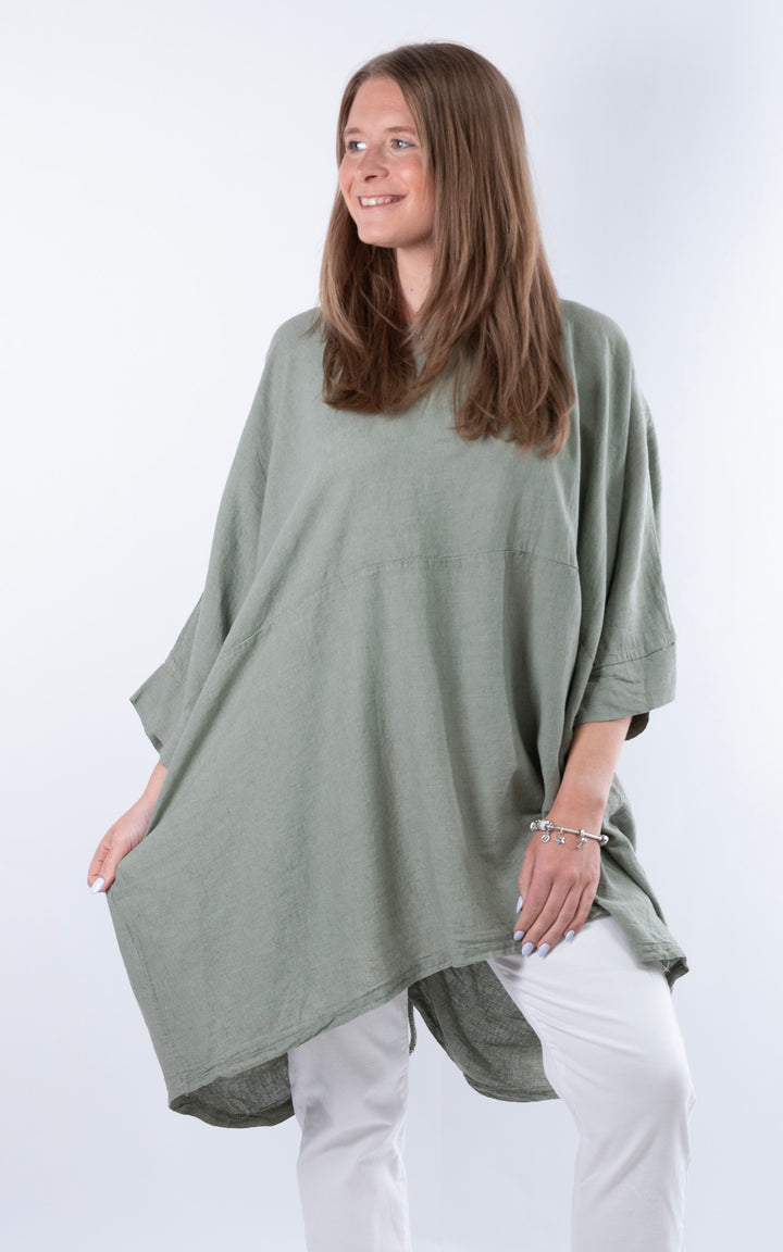 Demi Longline Top | Khaki
