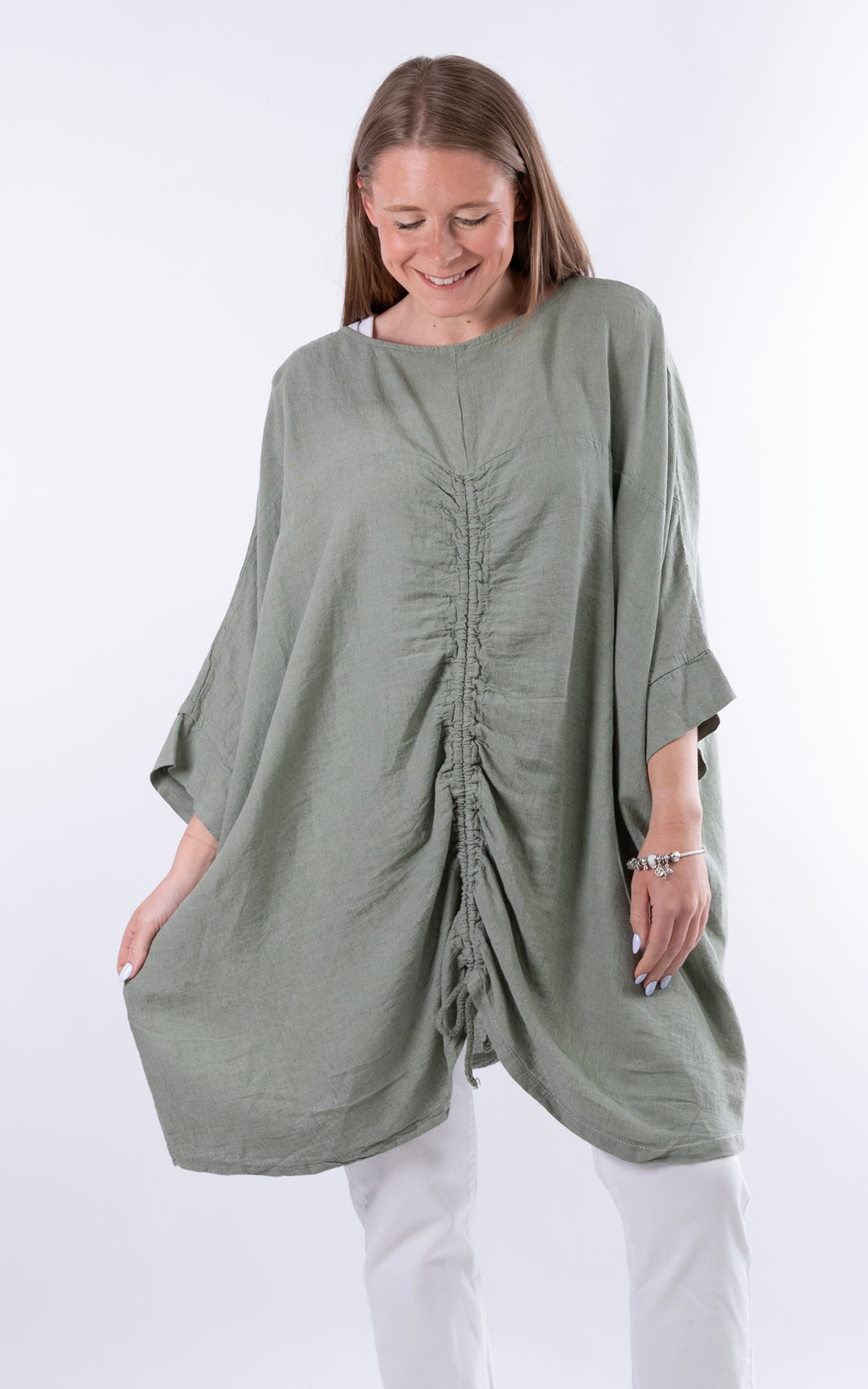 Demi Longline Top | Khaki