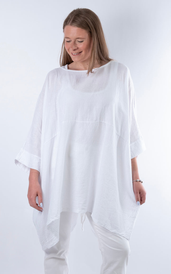 Demi Longline Top | White