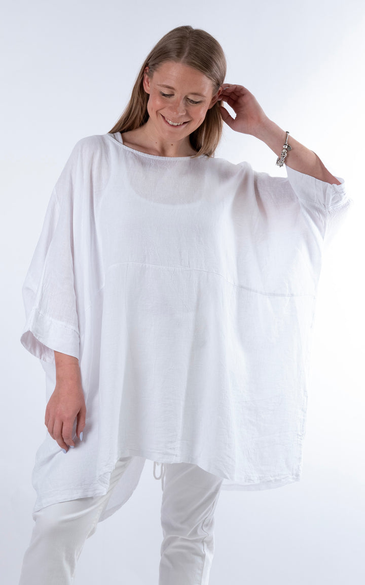 Demi Longline Top | White