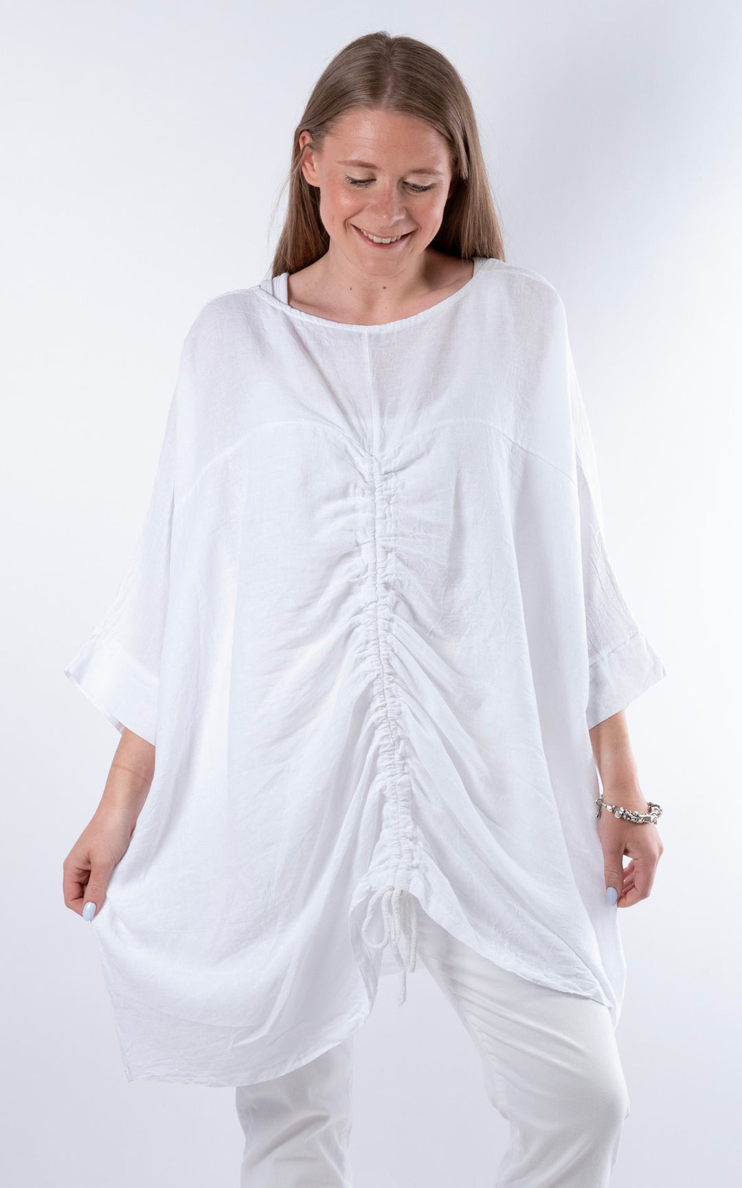 Demi Longline Top | White