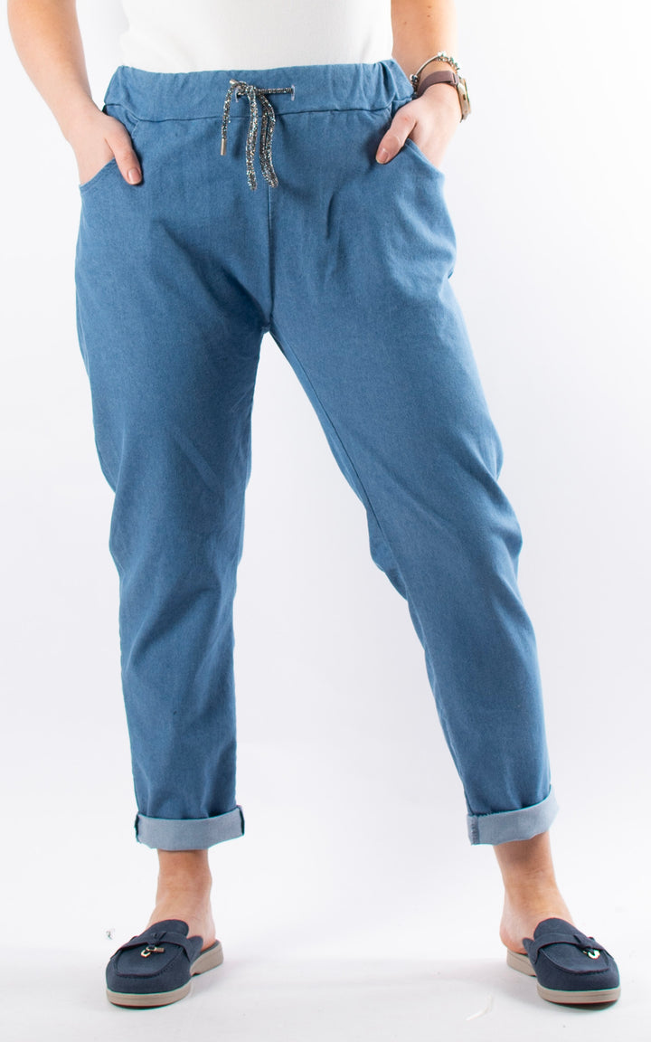 Denim Magic Jogger| Light Wash