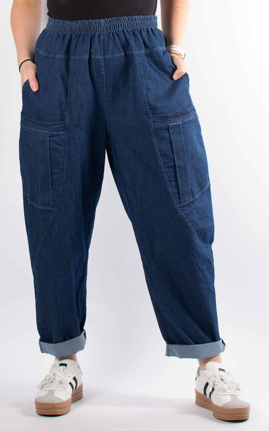 Denim Pocket Barrel Turn Up Trouser