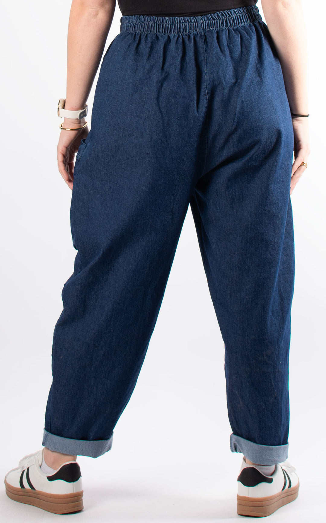 Denim Pocket Barrel Turn Up Trouser