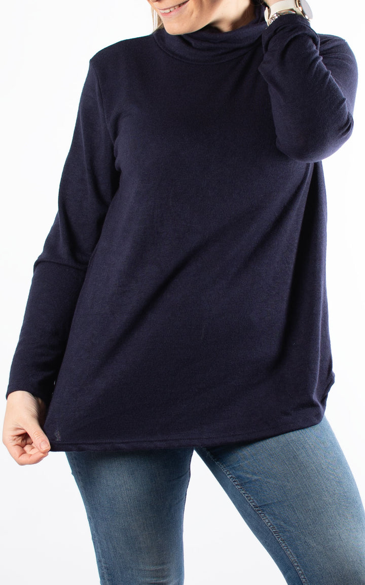 Denise Roll Neck | Navy