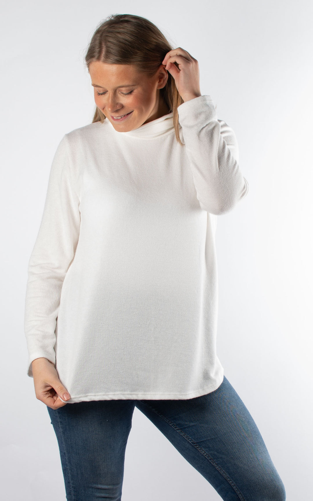 Denise Roll Neck | White