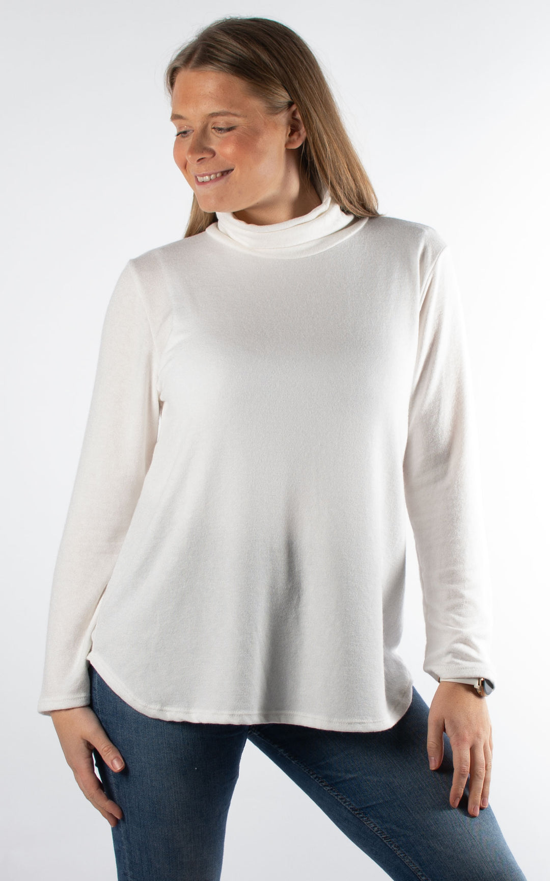 Denise Roll Neck | White