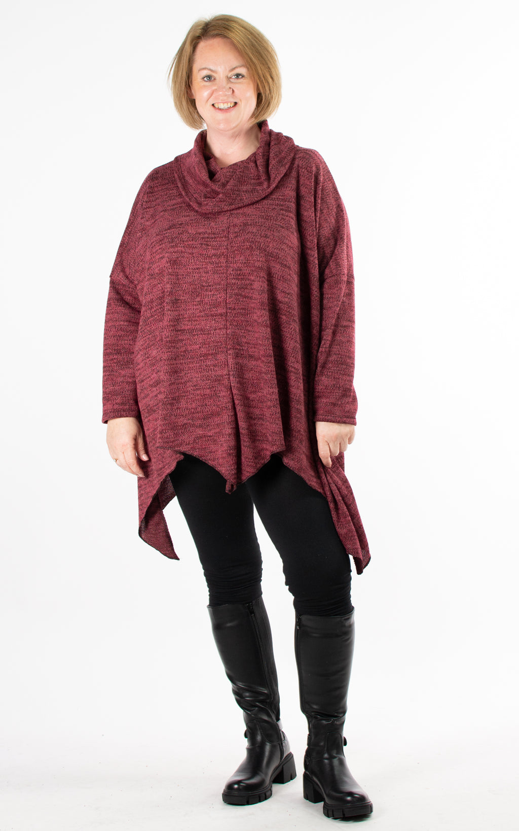 Dip Hem Cowl Neck | Mulberry
