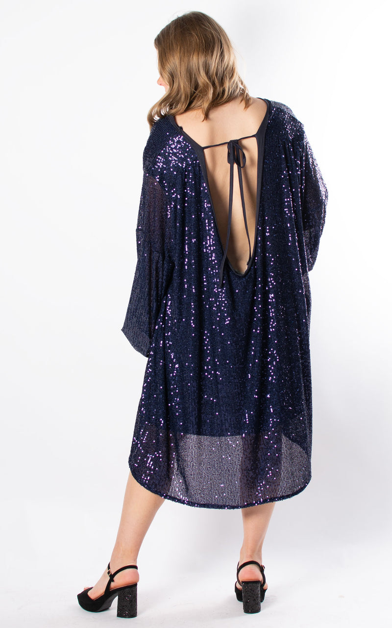 Dixie Tie Back Tunic Dress | Navy