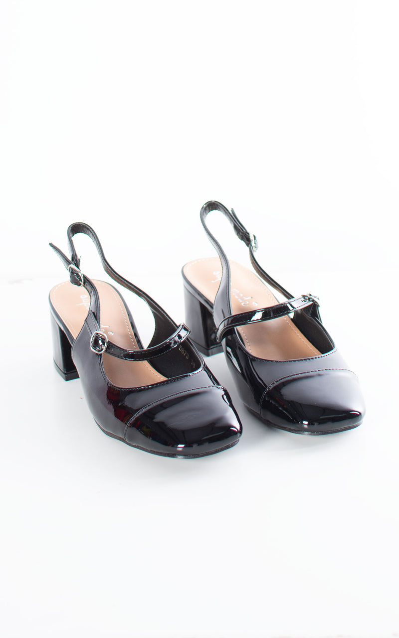 Donna Slingback Heels | Black