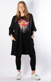 Doreen Tunic | Dripping Lips | Black