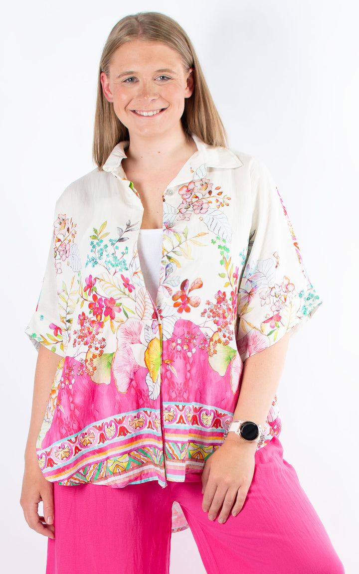 Dorothy Floral Shirt | Hot Pink