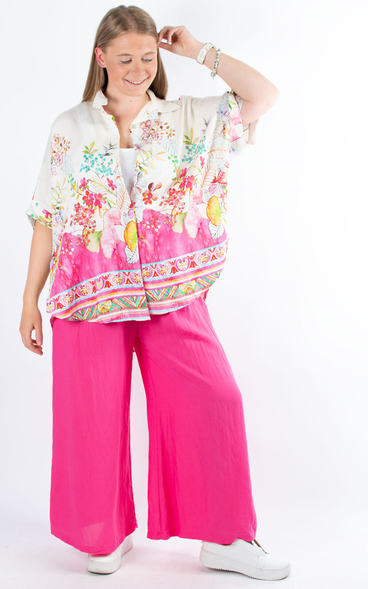 Dorothy Floral Shirt | Hot Pink