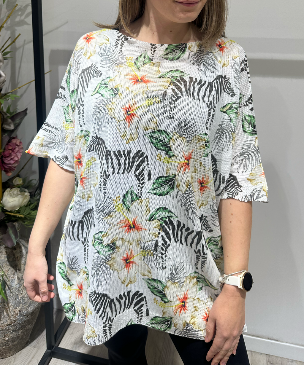 *PRE-ORDER* Printed Knit | Flowers & Zebra
