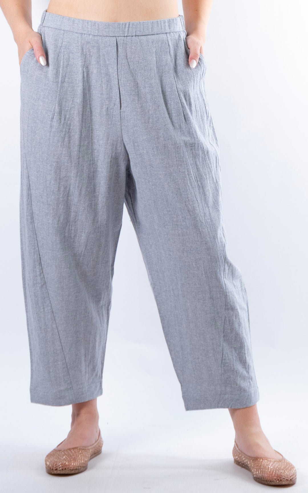 Ella Linen Mix Barrel Trouser | Denim