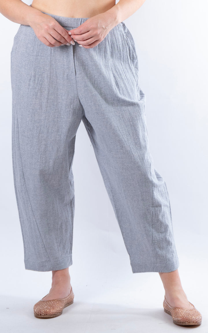Ella Linen Mix Barrel Trouser | Denim