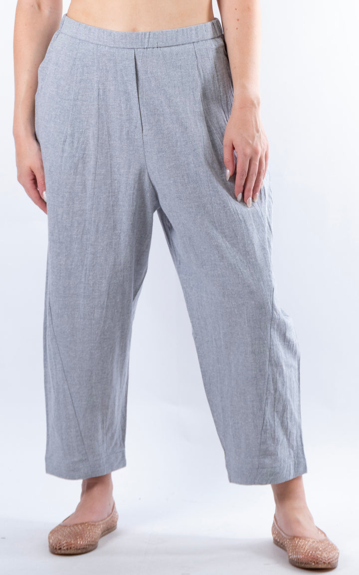 Ella Linen Mix Barrel Trouser | Denim