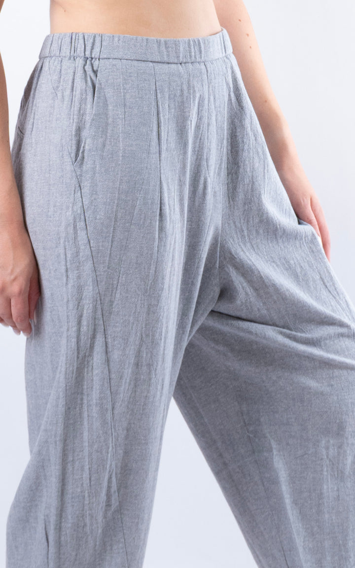 Ella Linen Mix Barrel Trouser | Denim