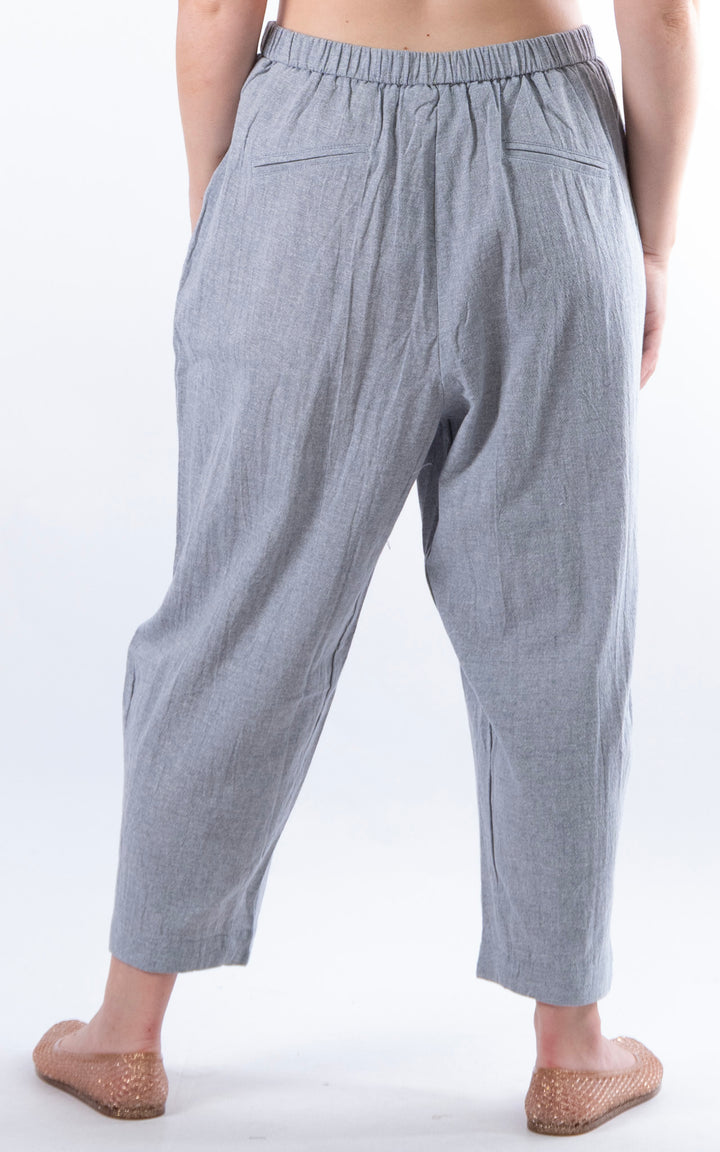 Ella Linen Mix Barrel Trouser | Denim