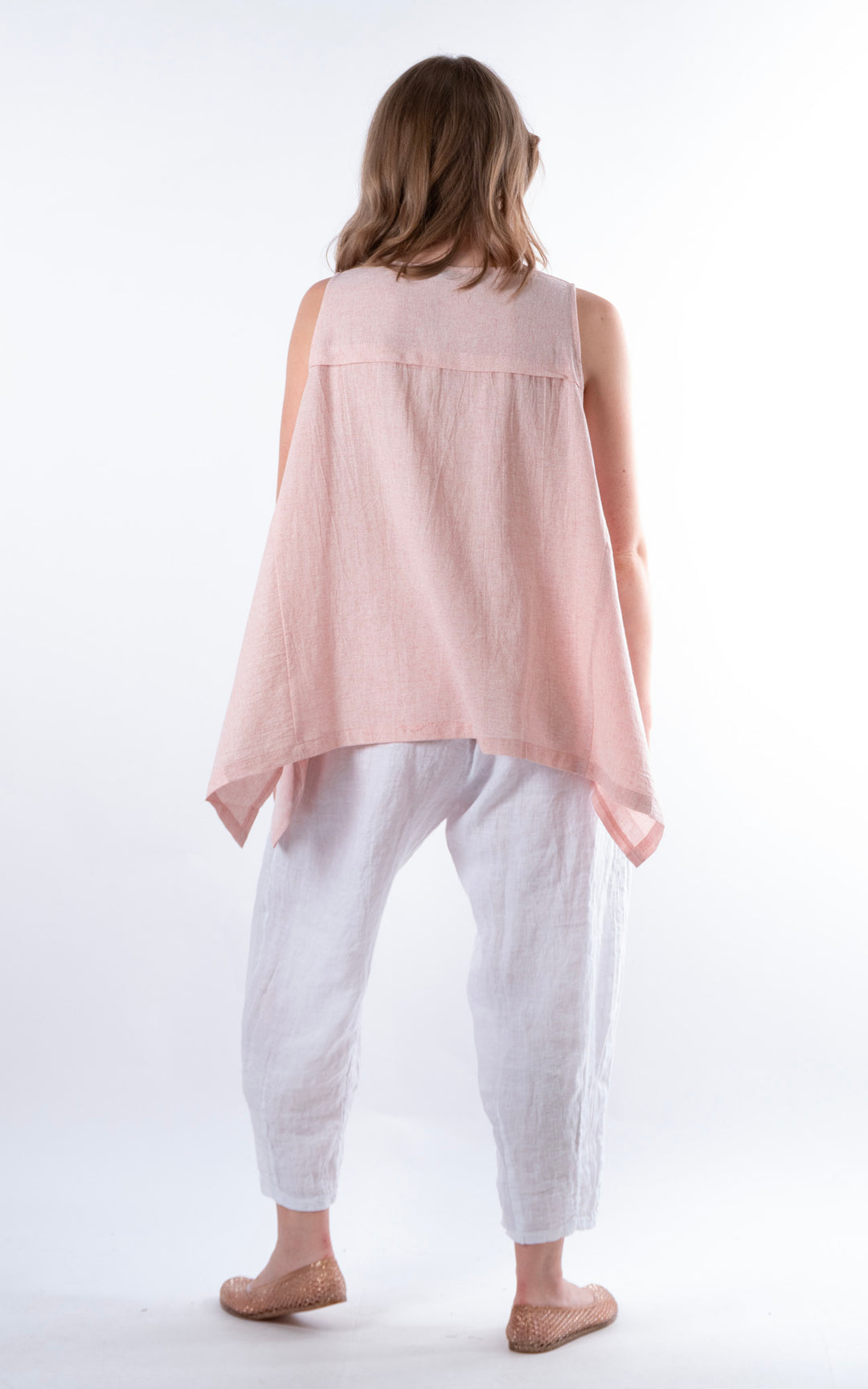 Ella Linen Mix Pocket Top | Pink
