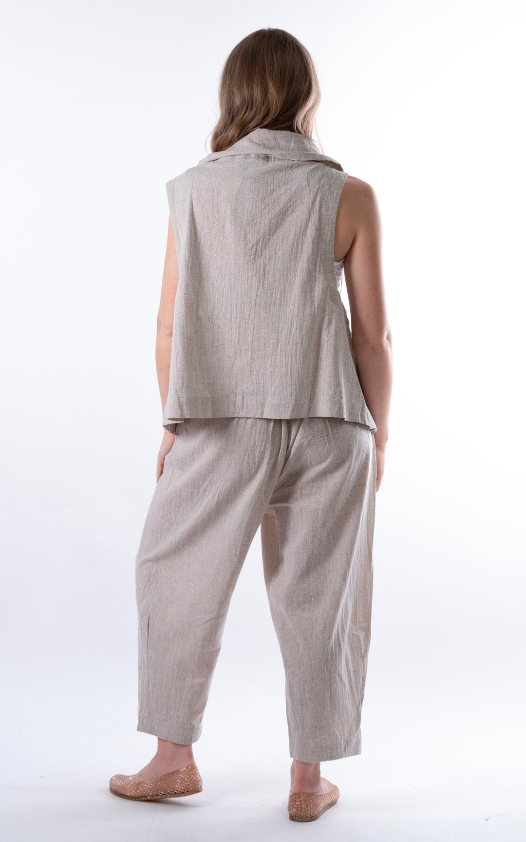 Ella Linen Mix Waistcoat | Mocha