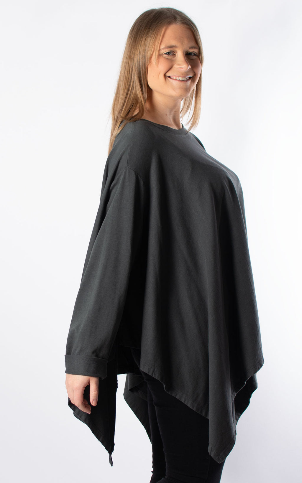 Emily Oversized Top | Charcoal