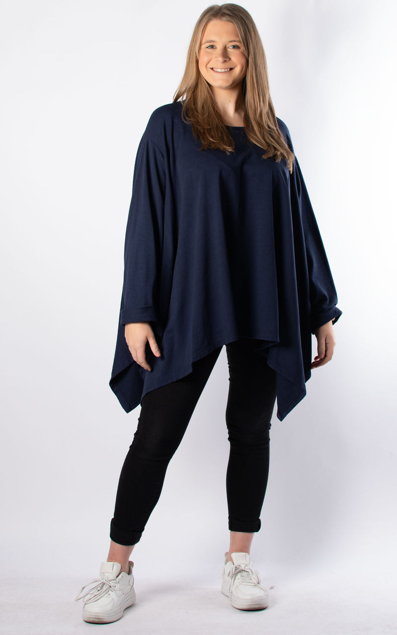 Emily Oversized Top | Navy