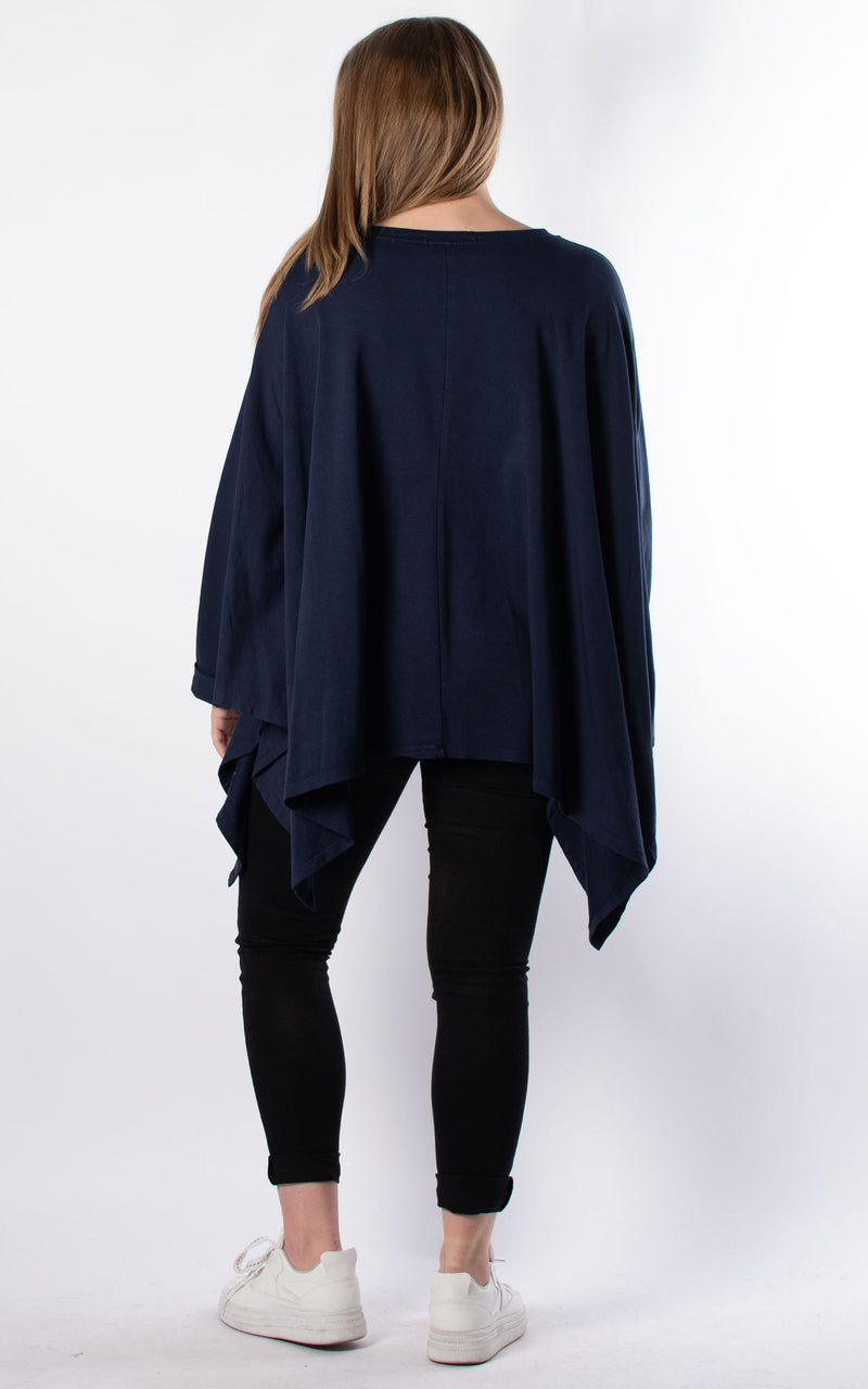 Emily Oversized Top | Navy