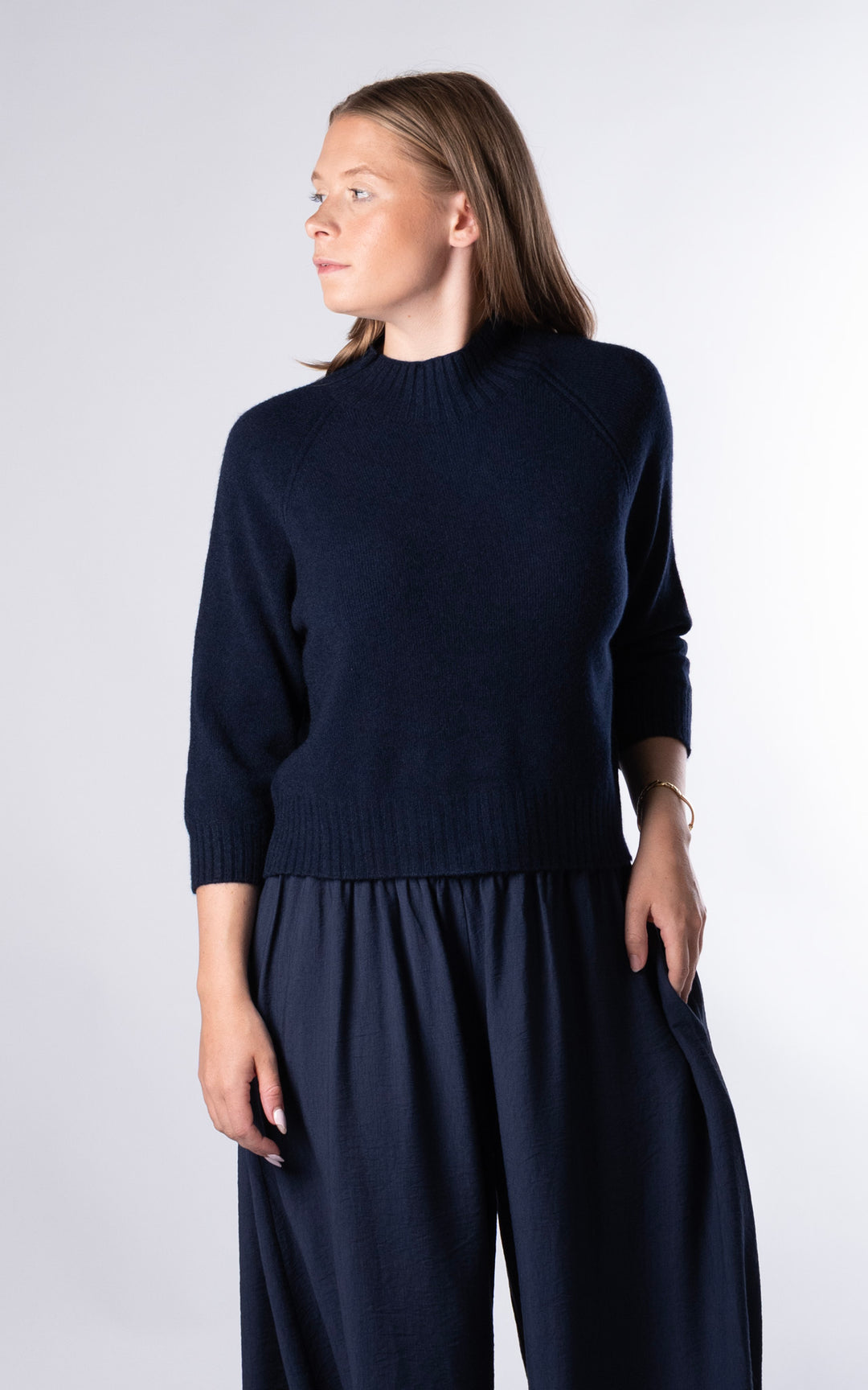 Erica Crop Jumper | Navy