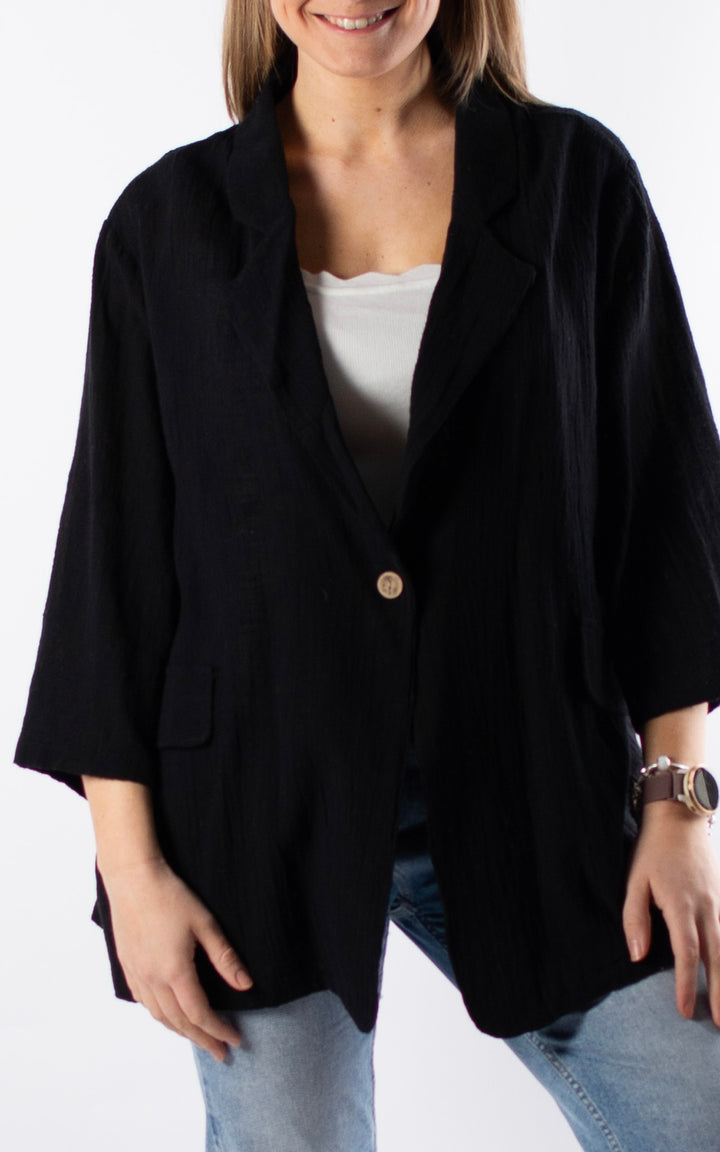 Etta Cotton Blazer | Black