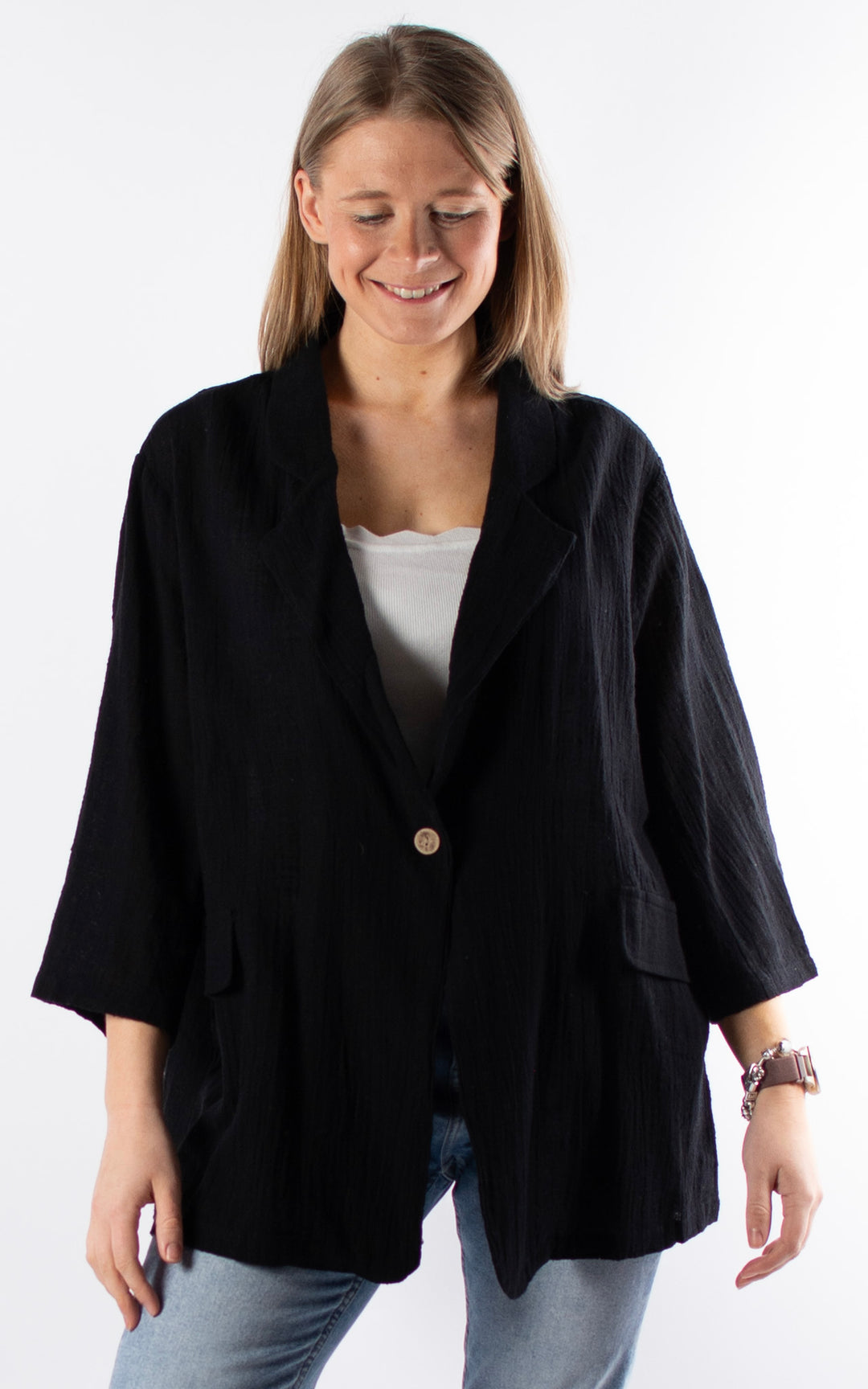 Etta Cotton Blazer | Black