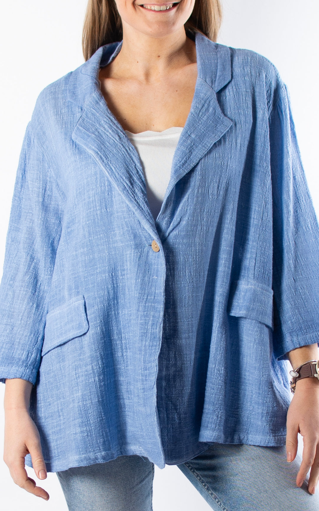 Etta Cotton Blazer | Blue