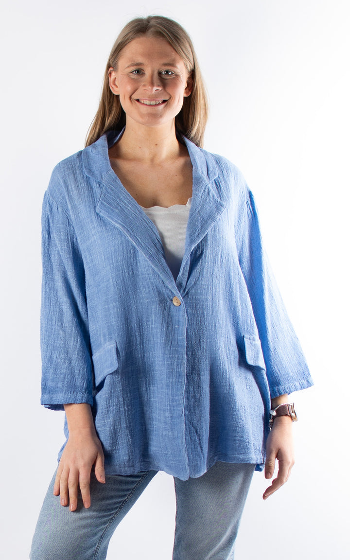 Etta Cotton Blazer | Blue