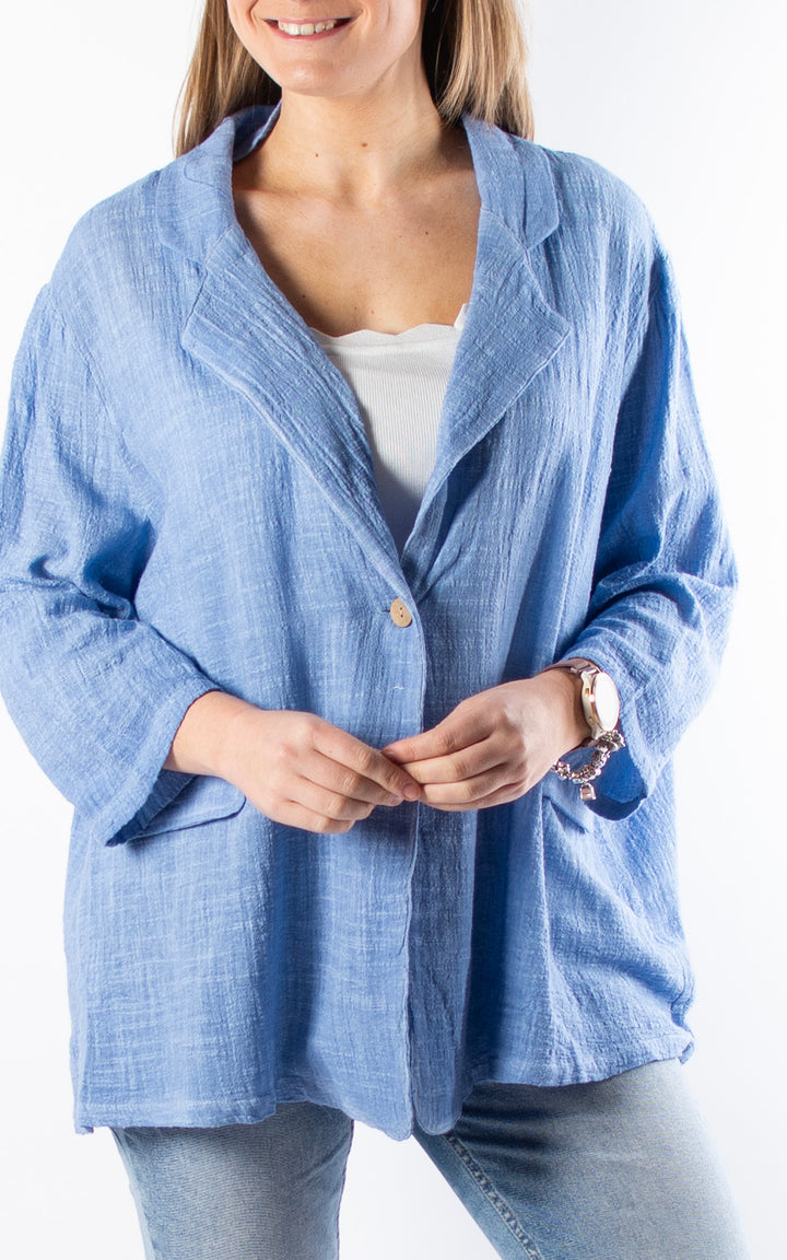 Etta Cotton Blazer | Blue