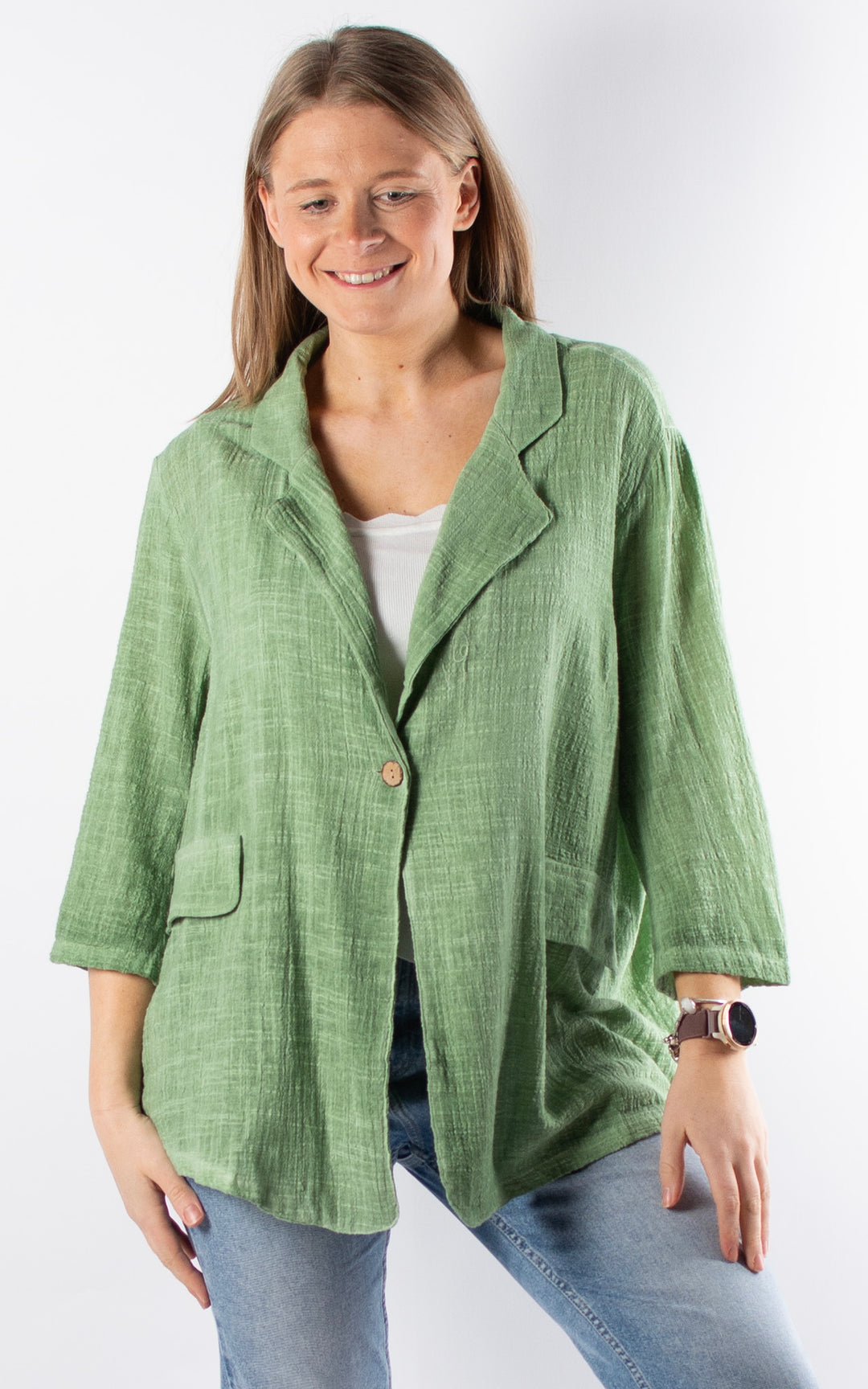 Etta Cotton Blazer | Green