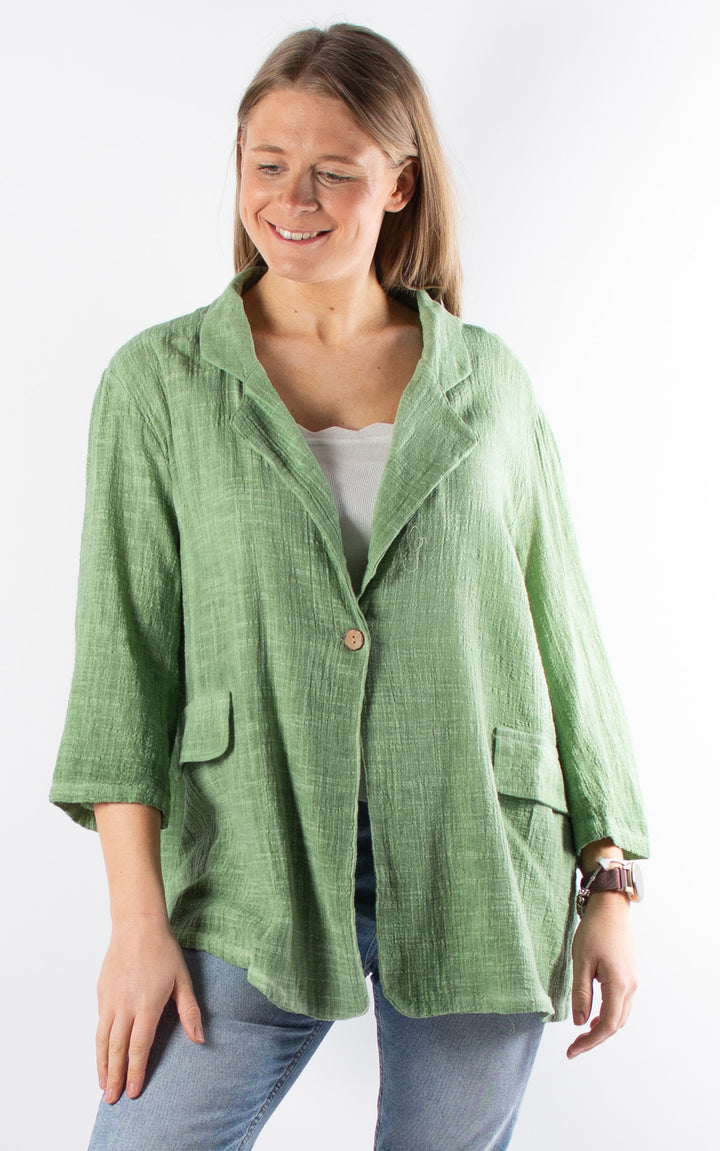 Etta Cotton Blazer | Green