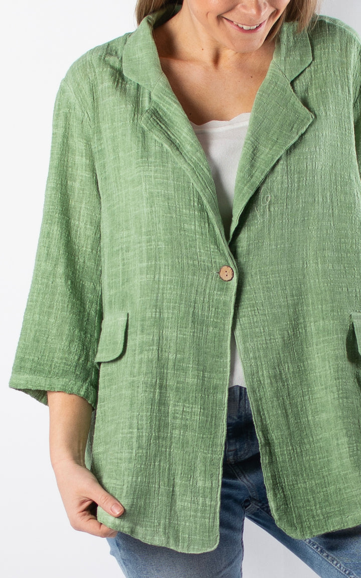 Etta Cotton Blazer | Green