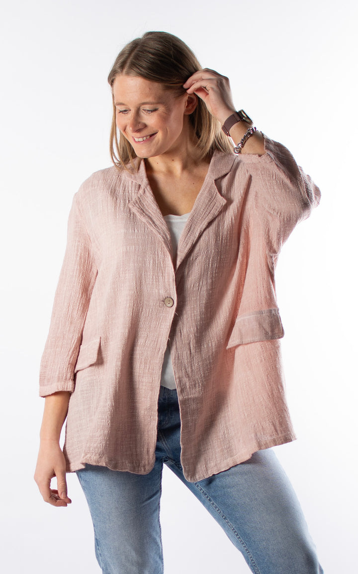 Etta Cotton Blazer | Pink