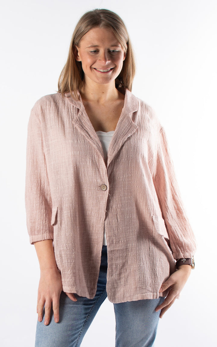 Etta Cotton Blazer | Pink