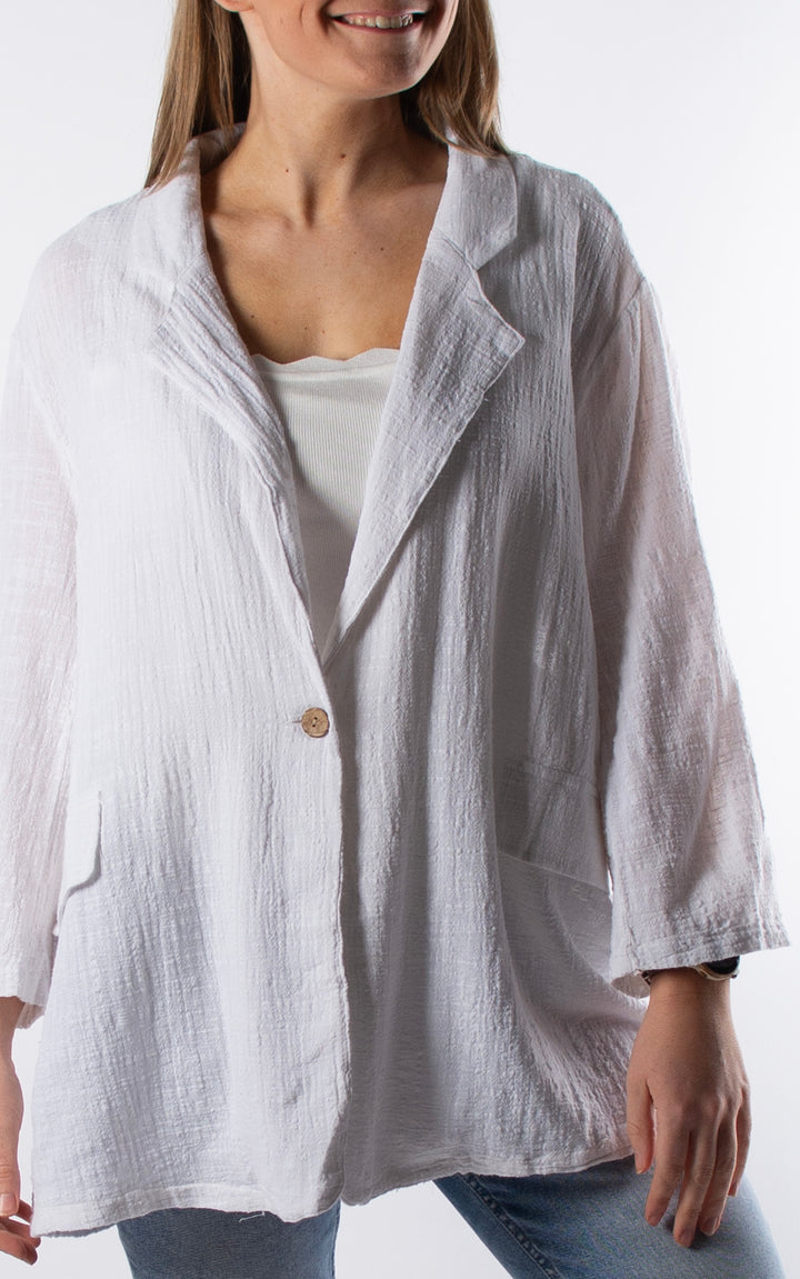Etta Cotton Blazer | White