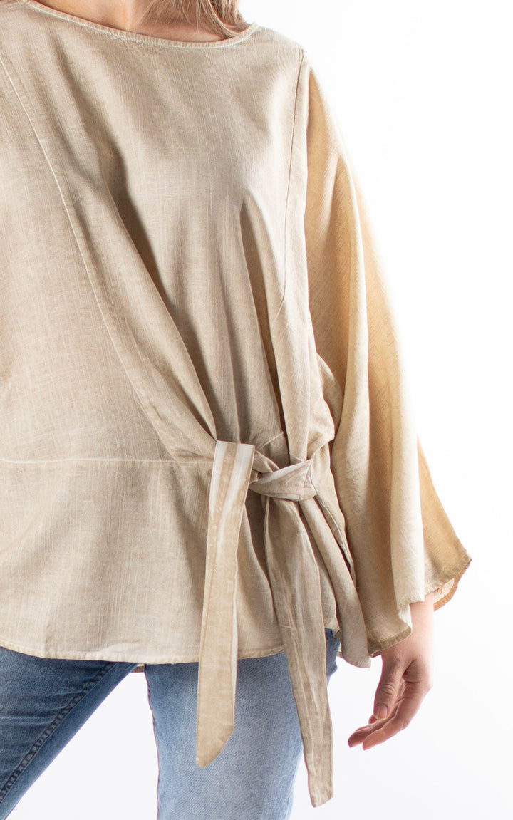 Everleigh Side Tie Top | Sand
