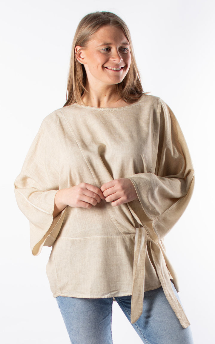 Everleigh Side Tie Top | Sand