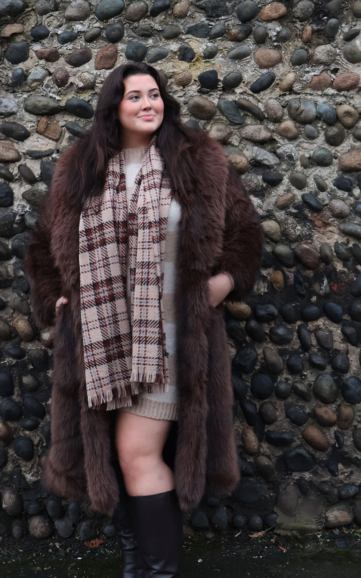 Faux Fur Coat | Chocolate