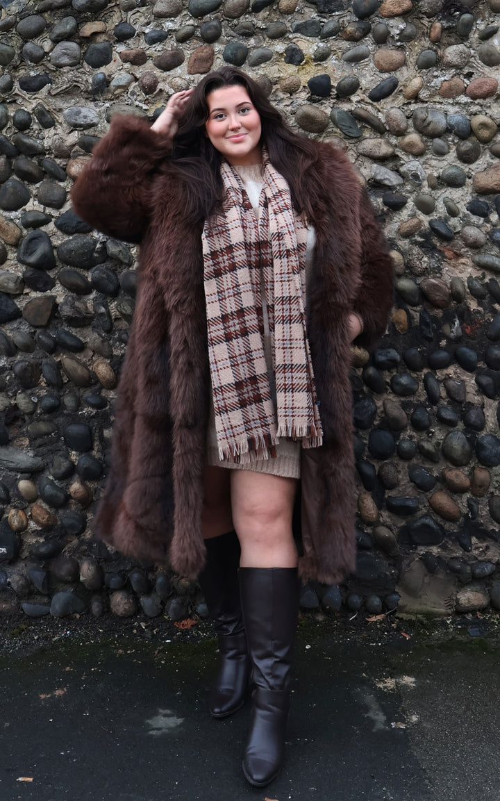 Faux Fur Coat | Chocolate