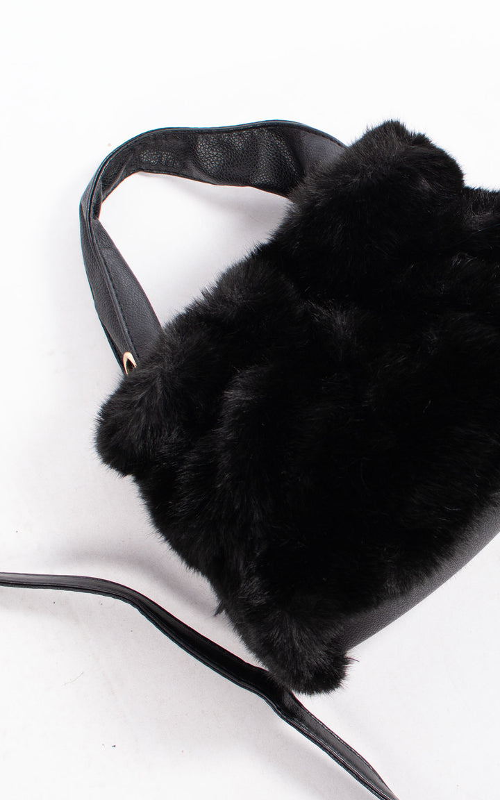 Faux Fur Bag | Small | Black