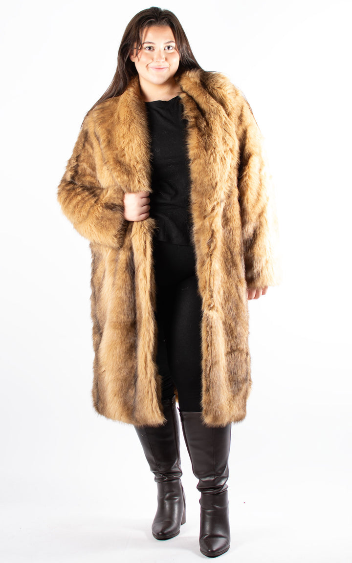 Faux Fur Coat | Camel