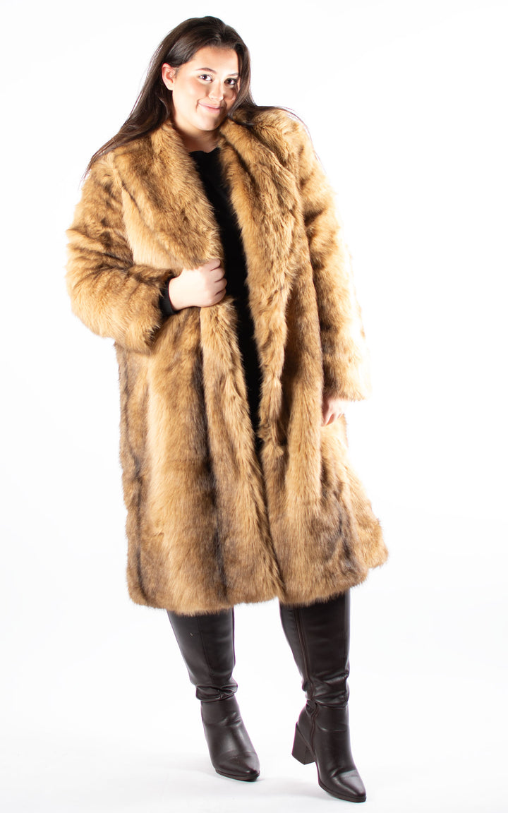 Faux Fur Coat | Camel
