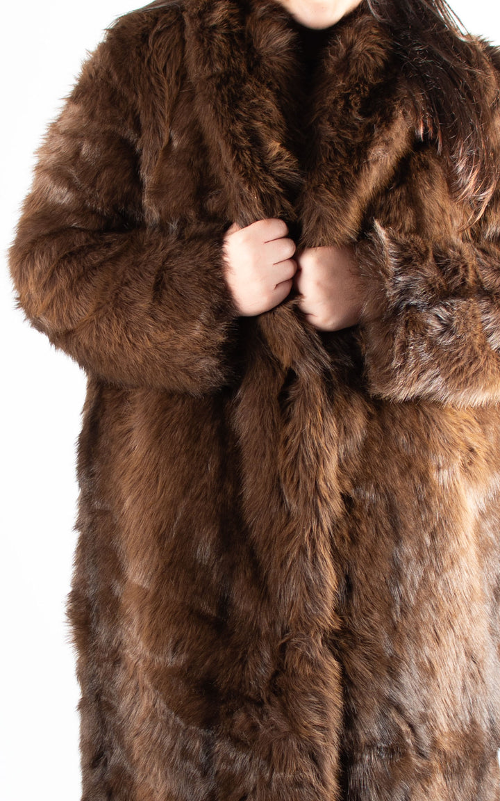 Faux Fur Coat | Chocolate
